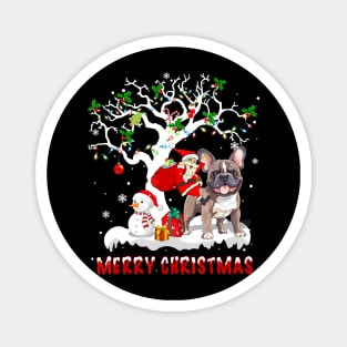 Christmas French Bulldog On Tree Santa French Bulldog Dog Magnet